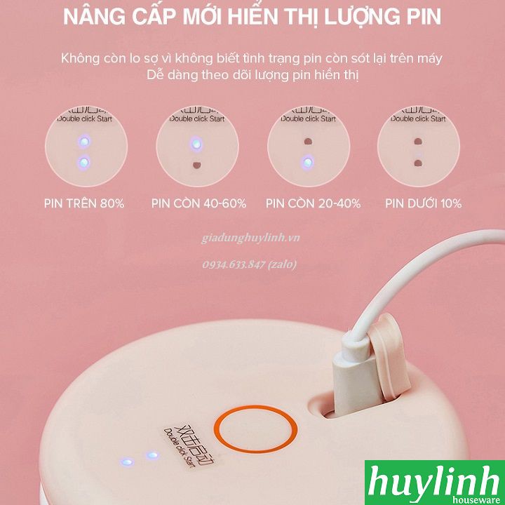 [Mã ELHAMS5 giảm 6% đơn 300K] Máy xay sinh tố cầm tay dùng pin Joyoung L3-C86 - 1500mAh