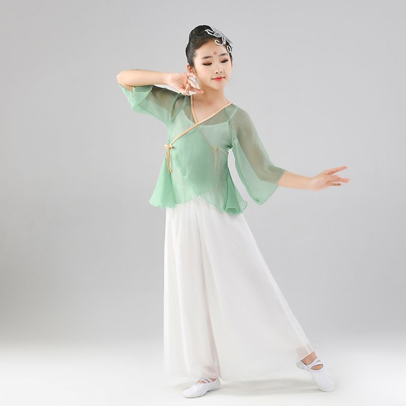 Trang Phục Múa Dân Tộc Phong Cách Trung Hoa Cổ Điển Cho Bé Gái