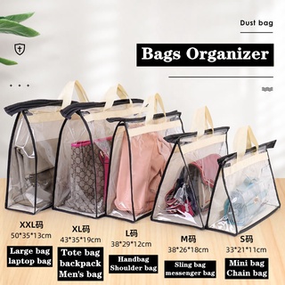 Image of 【SG Stock】Bag Organizer Dust-proof Bag Handbag Organizer Finishing Storage Bag Wardrobe Sealed Leather Protection Bag