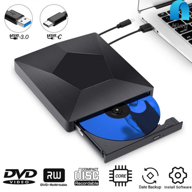 Đầu Ghi DVD/CD Usb 3.0 Type-C Cho Máy Tính Để Bàn Notebook