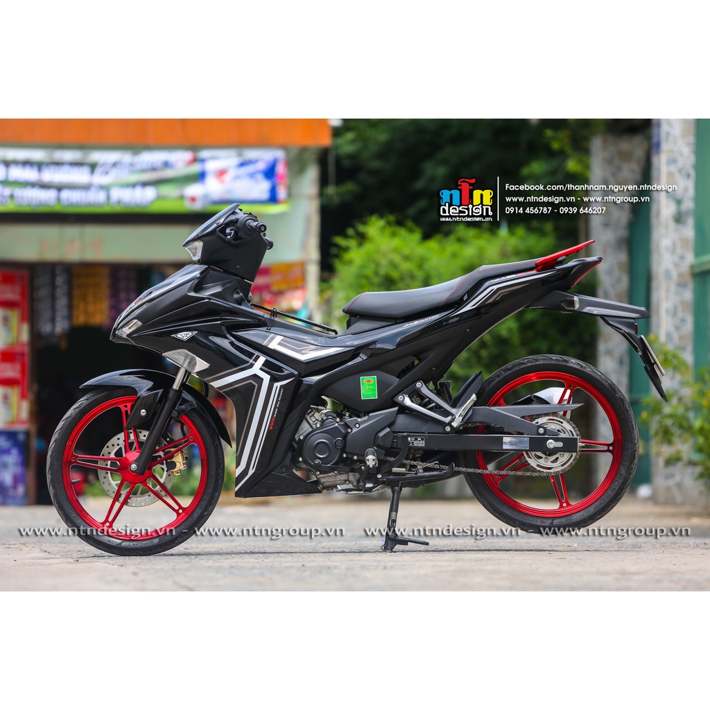 Tem rời Exciter 155 y16zr xám trắng , tem 3 lớp cao cấp