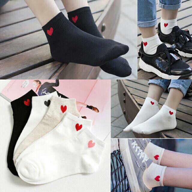Combo 10 đôi tất (vớ) hình tim ,quả,cười ,kẻ .Riêng biệt màu đen ,trắng hoặc trộn đủ màu .