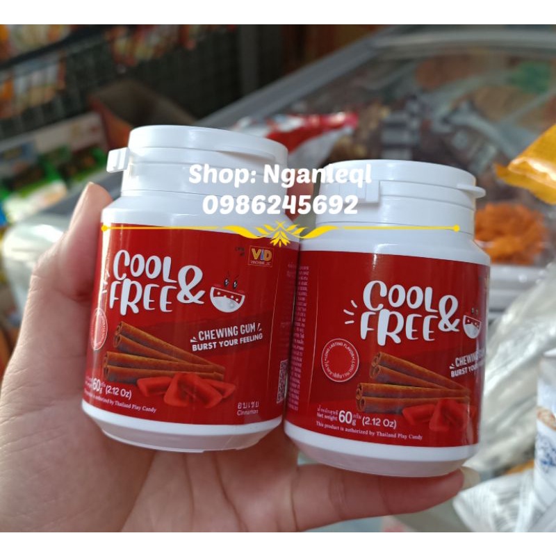 Kẹo cao su quế Cool &amp; Free lọ 60g