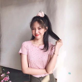 Áo thun cotton hoa nhí