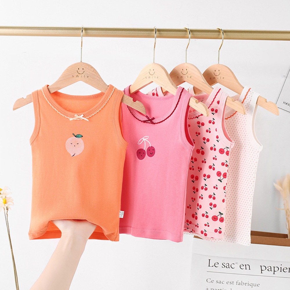 Áo thun cổ tròn in hình hoạt hình dễ thương cho bé gái