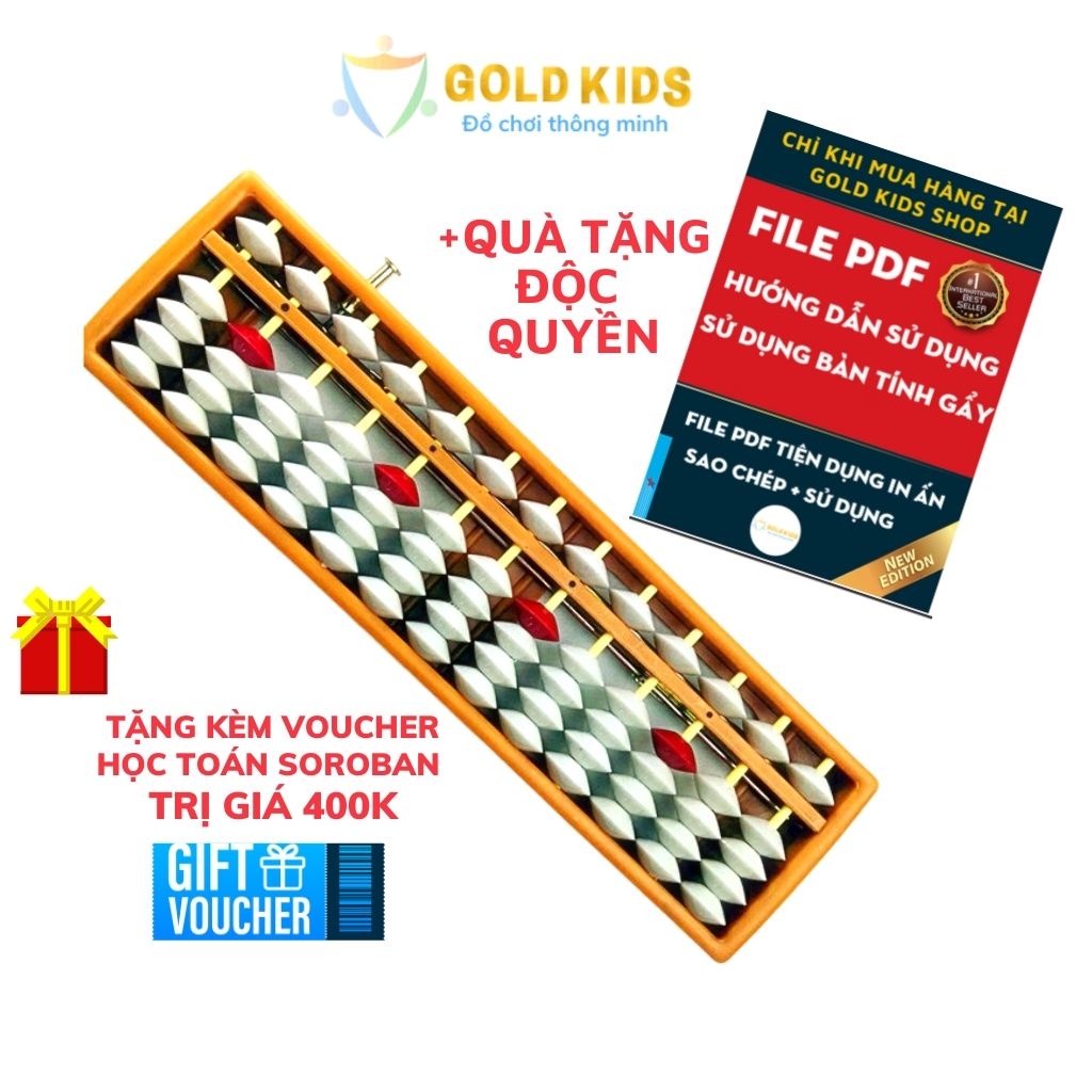 Bàn Tính Gẩy Soroban 13 Cột Có Nút Bấm Dụng Cụ Học Tập Toán Tư Duy Đồ Chơi Thông Minh IQ Tính Nhẩm Nhanh+KÈM HƯỚNG DẪN