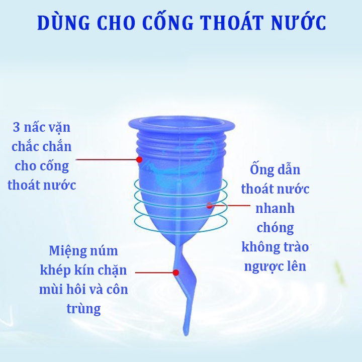 Nắp Bịt Ống Cống, Nắp Chặn Mùi Hôi Từ Cống ĐK 3-5cm, Phễu silicone ngăn mùi hôi thoát sàn, côn trùng vi khuẩn