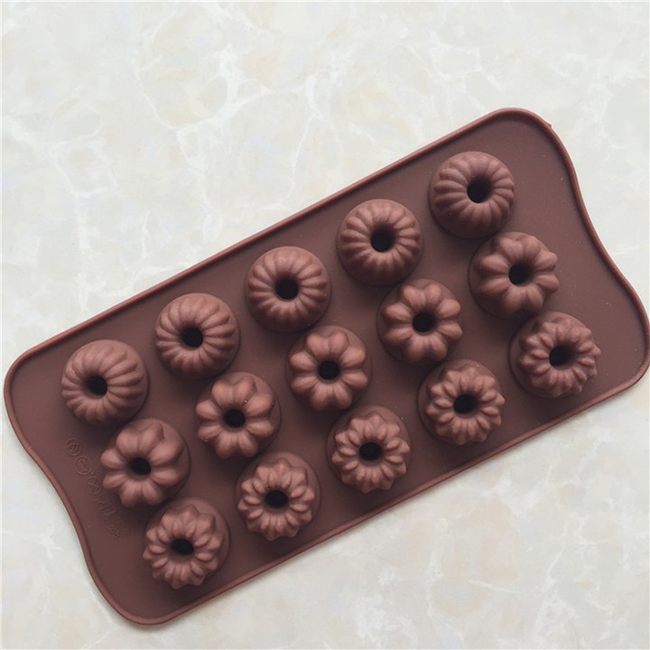 HCM - Khuôn silicon hình bánh chiffon hoa đổ socola, rau câu pudding