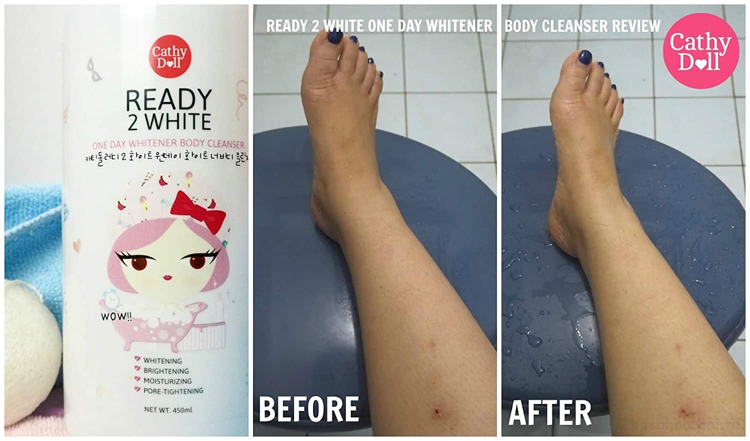 Sữa tắm dưỡng thể Cathy Doll Ready 2 white One Day Whitener Body Cleanser Thái Lan