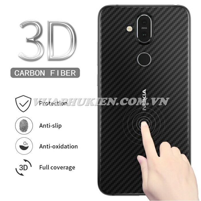 Tấm dán vân Carbon 3D mặt lưng cho Nokia X7, Nokia 8.1, Nokia X6, Nokia 6.1 Plus, Nokia X5, Nokia 5.1 Plus