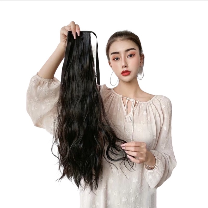 Tóc giả cột❤️FREESHIP❤️Tóc buộc xù 60cm ms024