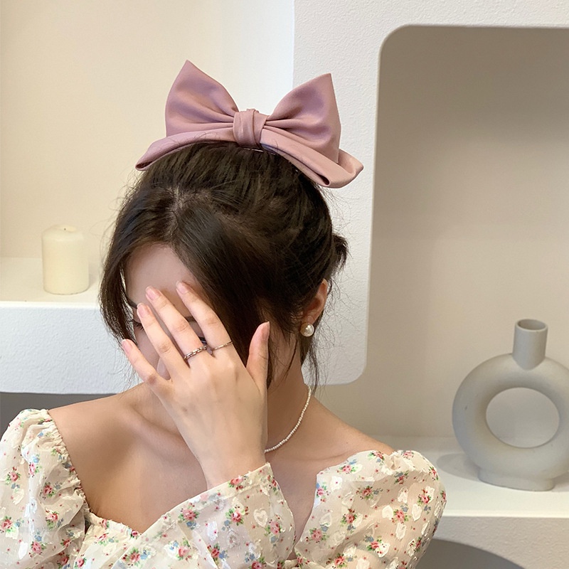 Kẹp Tóc Hình Nơ Ba Chiều Màu Đen Đơn Giản Thời Trang Xuân Hè Dành Cho Bạn Nữ
