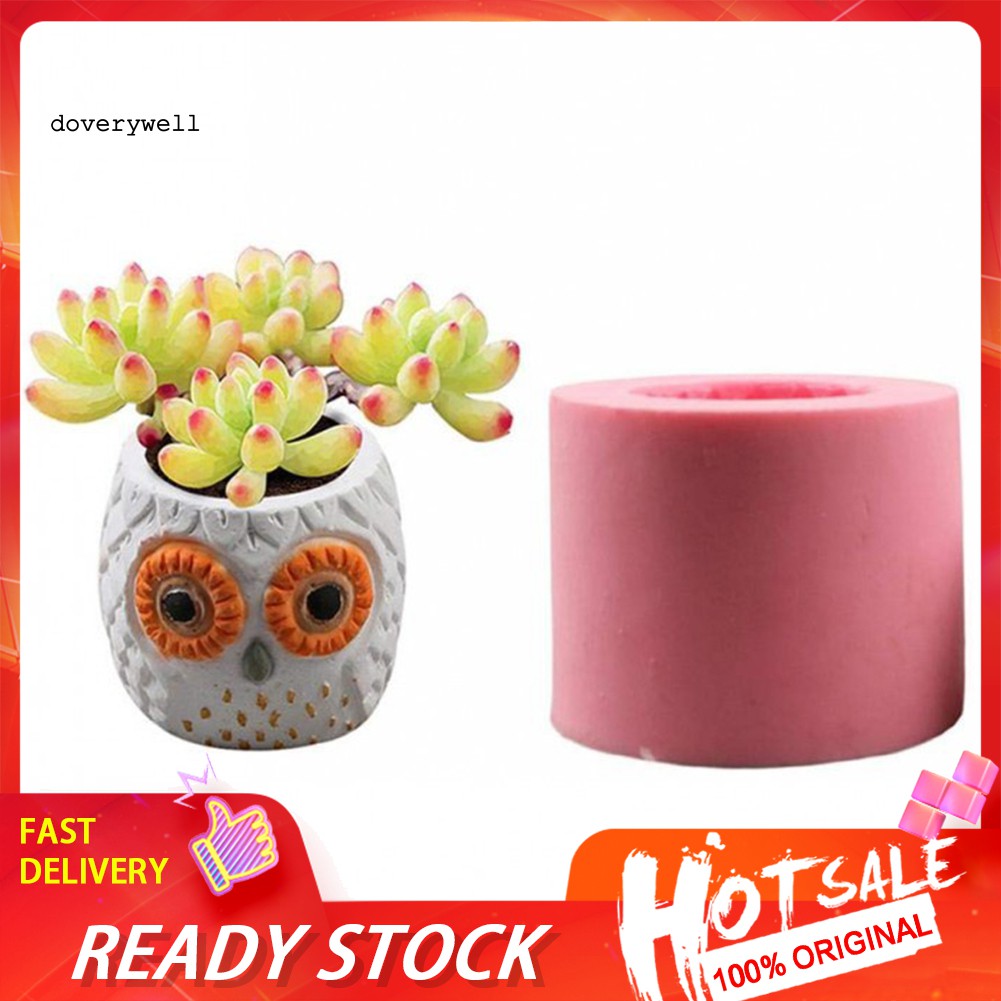 Khuôn Silicone Tạo Hình Trang Trí Chậu Cây Hình Chim Cú