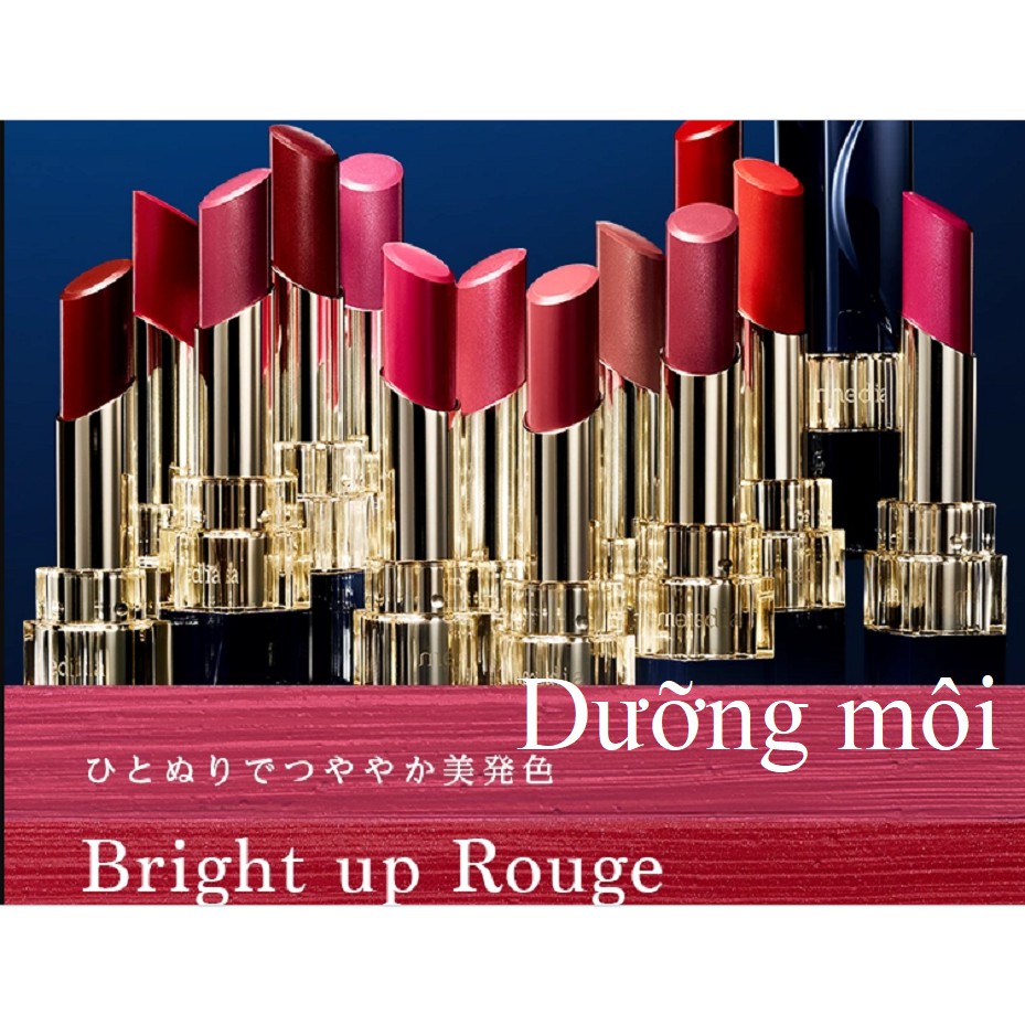 Son môi son lì Kanebo Media Bright Up Rouge nội địa Nhật son dưỡng ẩm da và mịn mượt cao cấp 3.1g