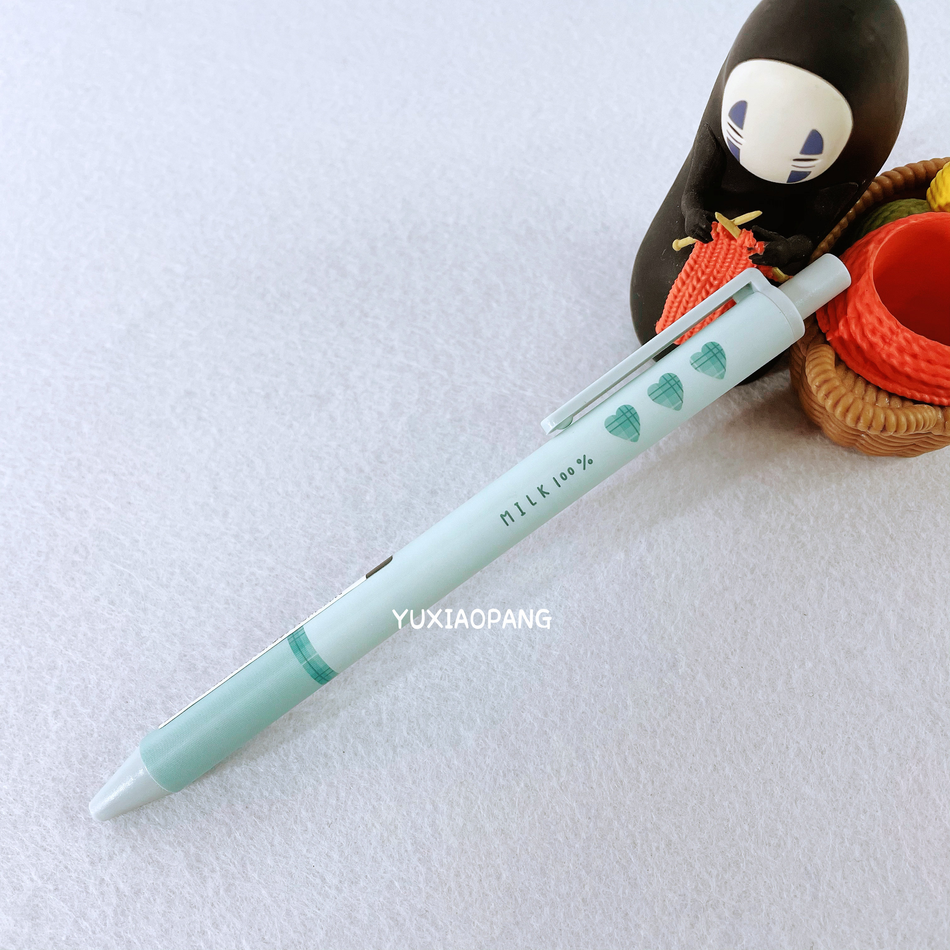 Retro plaid love limited Japan Q-lia limited edition cute girl heart color gel pen 0.5mm