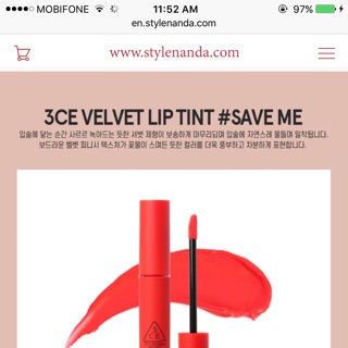 Son 3ce velvet lip tint