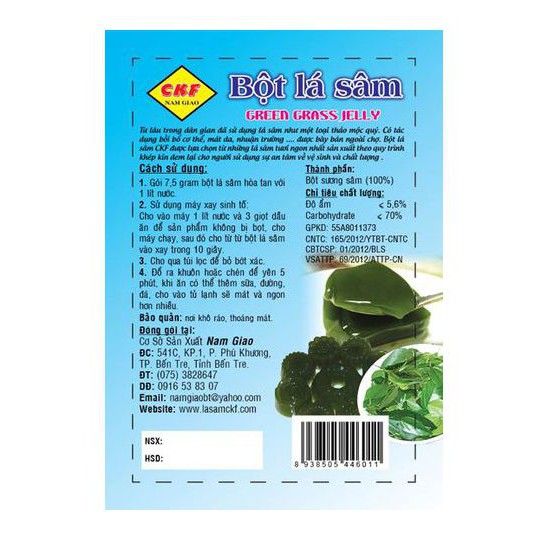 Bột sương sâm thanh nhiệt CKF gói 7.5g / bột rau má CKF 7.5g