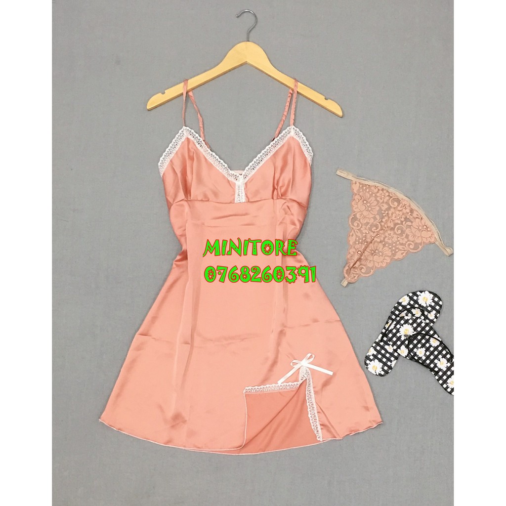 [SIZE 45-60KG] VÁY SATIN 2 DÂY REN + 01CHIP, CHẤT VẢI MỊN MÁT ÍT NHĂN KẾT HỢP REN DỄ THƯƠNG NHIỀU MÀU | BigBuy360 - bigbuy360.vn