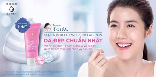 SỮA RỬA MẶT ẨM MỊN, SĂN CHẮC DA SENKA SPEEDY PERFECT WHIP COLLAGEN