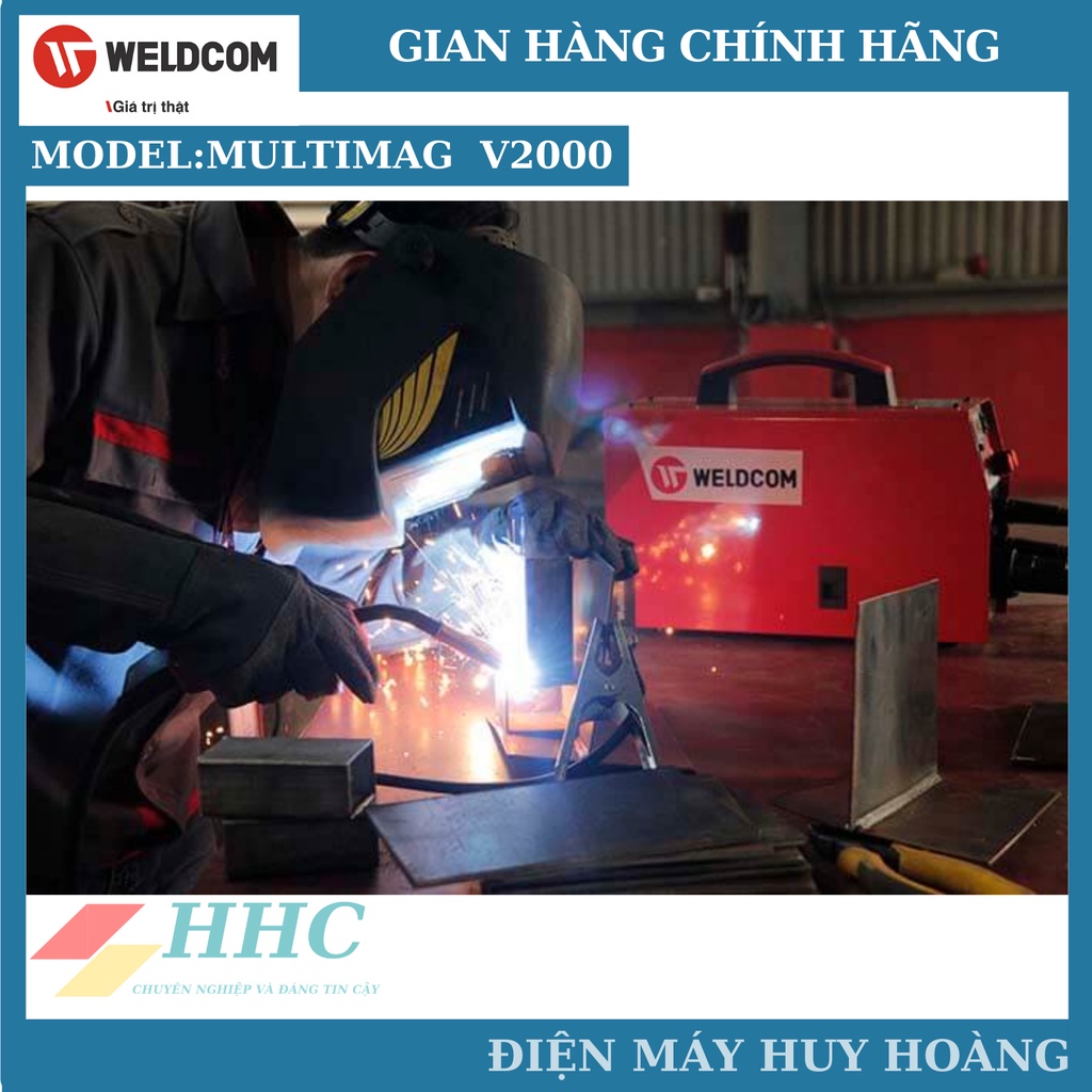 Máy hàn bán tự động Weldcom Multimag V2000 - Máy hàn MIG không dùng khí , 3 chức năng hàn