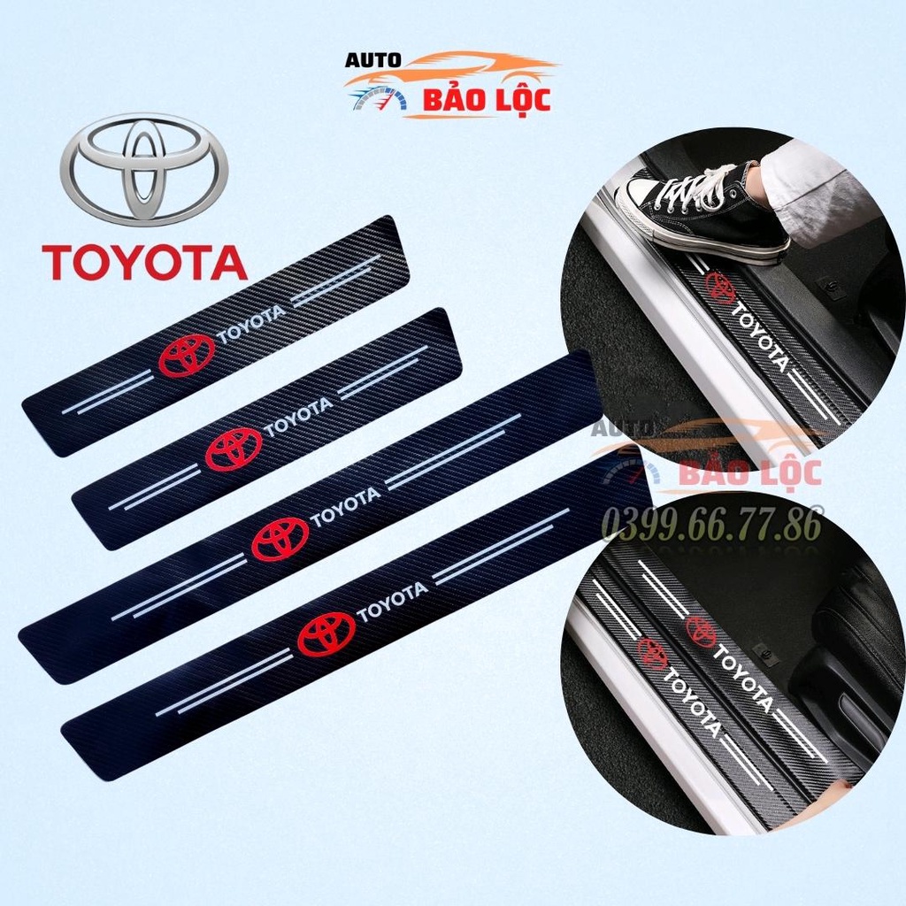 TOYOTA - Bộ Miếng Dán Chống Trầy Xước Có Logo Hãng TOYOTA Bảo Vệ Bậc Cửa Và Dán Cốp Xe Hơi, Xe Ô Tô - Auto Bảo Lộc