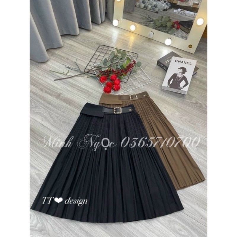CHÂN VÁY CÔNG SỞ DẬP LY NHỎ ĐAI LIỀN-HÀNG CHUẨN LOẠI 1