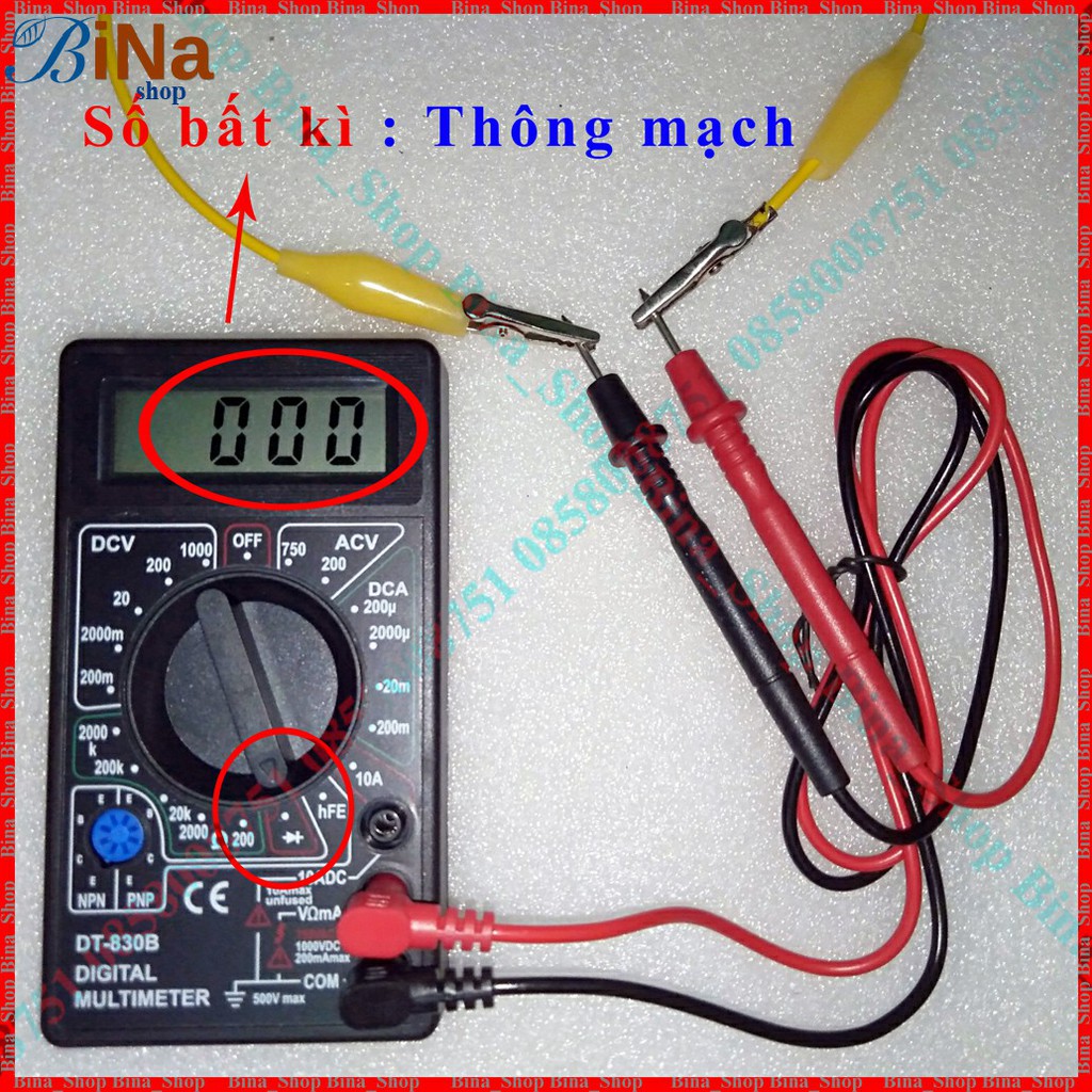 Đồng hồ vạn năng DT-830B, pin 9V tự mua không kèm theo