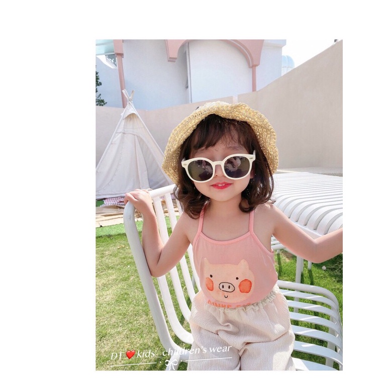 Áo 2 Dây Chất Cotton 4 chiều 5 Màu Xinh Xắn Cho Bé Gái_Umeekids