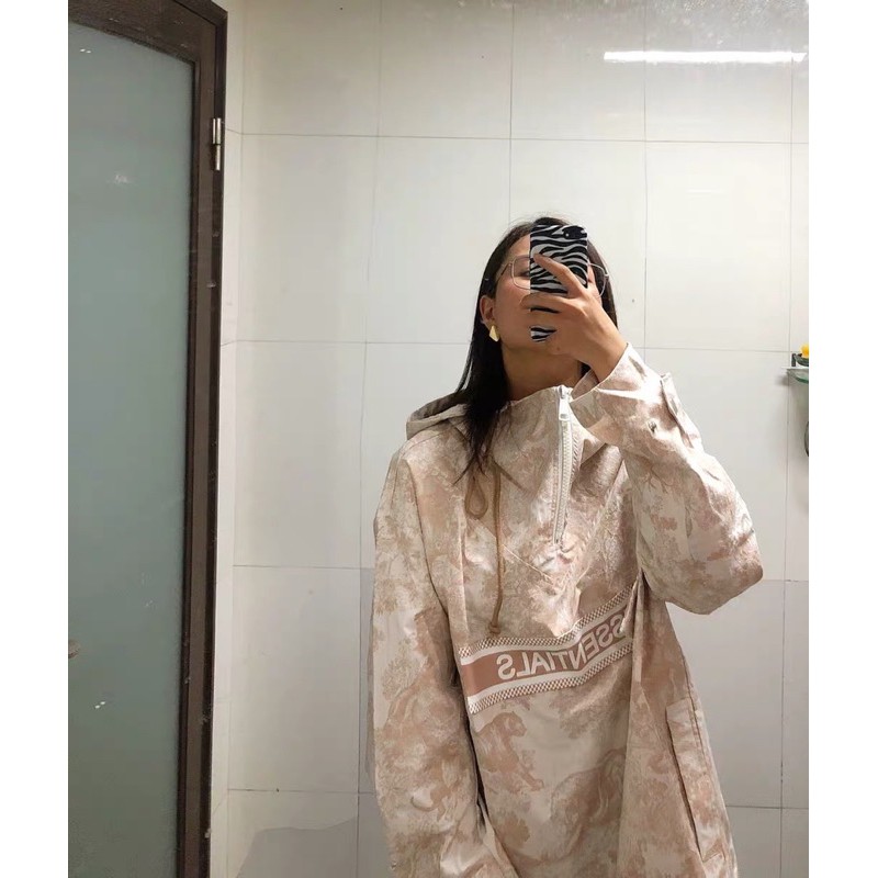 Áo hoodie hồng hoạ tiết dáng Oversized Ulzzang