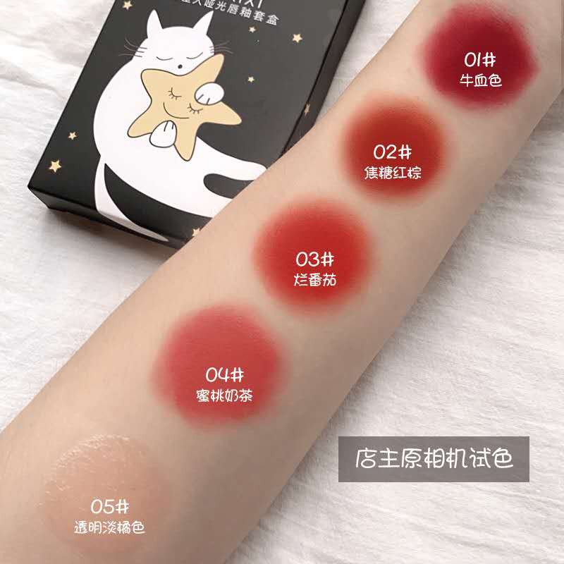 [Hàng mới về] Set 5 son môi HUAXIXI chống nước chống phai màu trẻ trung độc đáo | BigBuy360 - bigbuy360.vn