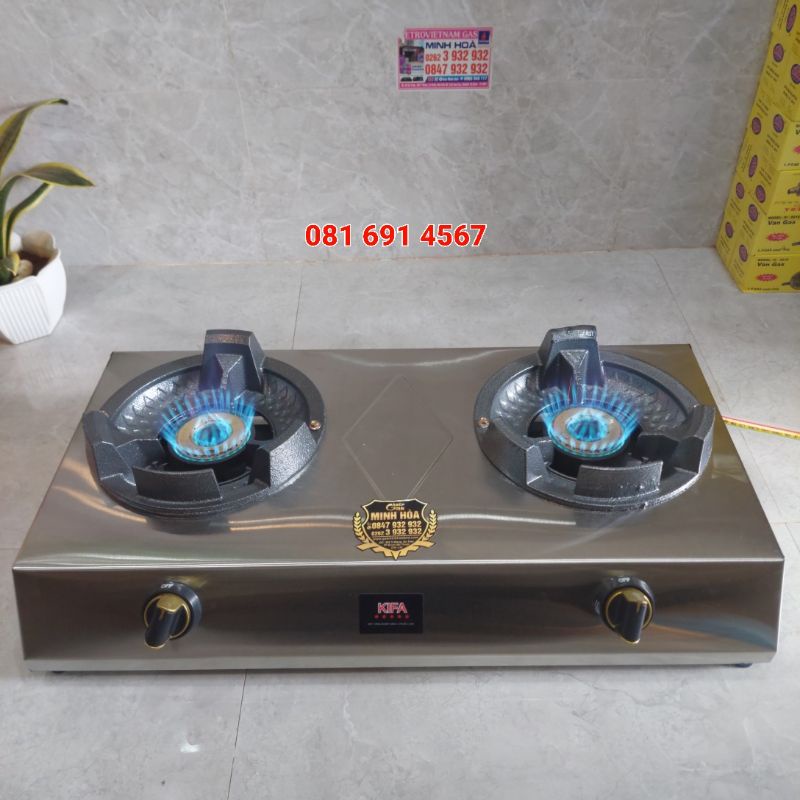 Bếp khè 2 lò kiêng đúc nguyên khối siêu bền KIFA