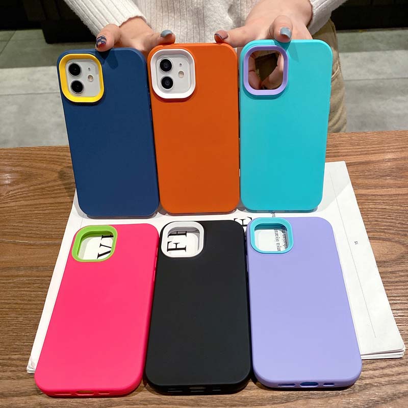 Ốp Điện Thoại Silicon Mềm Chống Sốc 3 Trong 1 Cho iPhone 14 13 12 11 Pro Promax 6 6S 7 8 Plus X XR XSMax SE