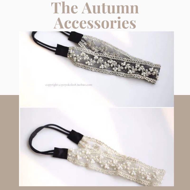 Bờm vải ren hoa xuyên thấu The Autumn Accessories - BT02