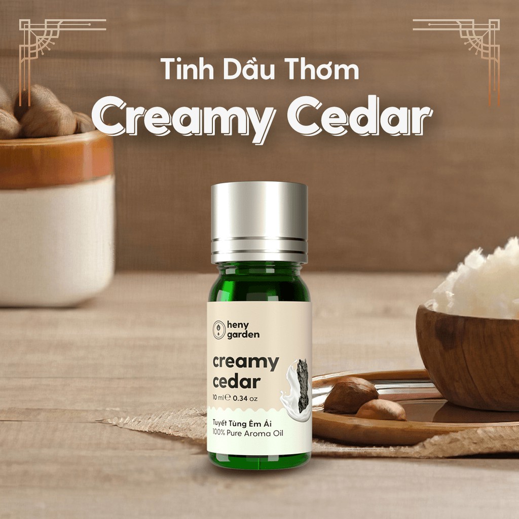 Tinh Dầu Phối Hương Creamy Cedar (Gỗ Trầm Béo) Làm Nến Thơm, Xông Thơm Phòng HENY GARDEN