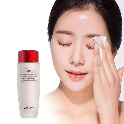 Nước Hoa Hồng Toner Trắng Da, Xóa Thâm Xạm, Xóa Nám Tàn Nhang Từ Collagen 3W CLINIC Hàn quốc 150ml/CHAI- HỘP ĐỎ