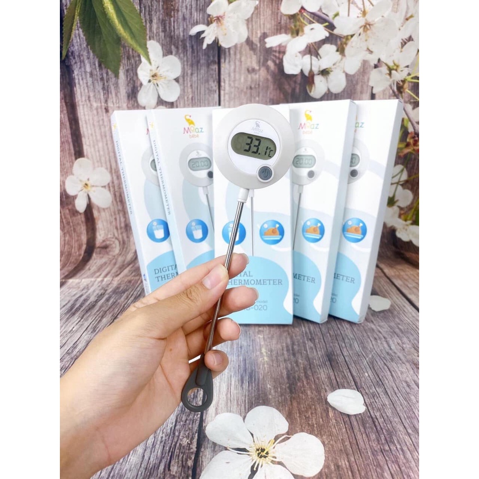 Nhiệt kế đo nhiệt độ sữa thông minh MOAZ BEBE MB-020 - Nhiệt kế đo nước pha sữa [BH CHÍNH HÃNG 12 THÁNG]