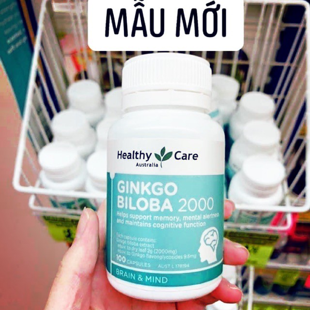 [HÀNG CHÍNH HÃNG] Bổ não Ginkgo Biloba 2000 Healthy Care, viên uống bổ não, tuần hoàn máu não, 100 viên, Mẫu mới | BigBuy360 - bigbuy360.vn