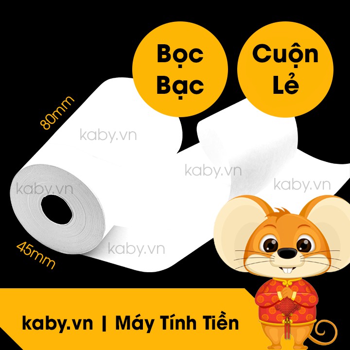 [Có Video] Giấy In Bill K80 - Giấy In Nhiệt K80 - Cuộn Lẻ Đường Kính 45mm