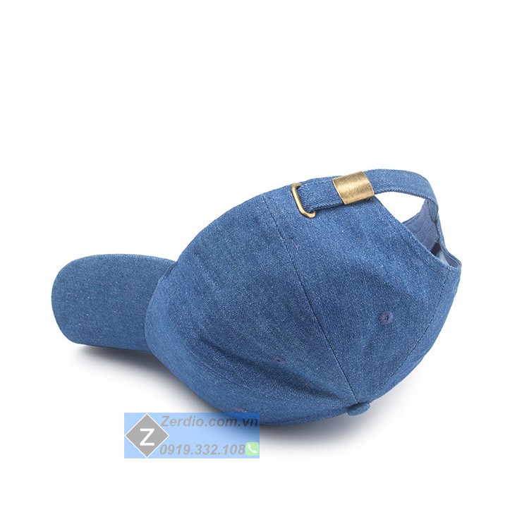 Mũ lưỡi trai nam nữ Jean xanh dương form cứng cao cấp, khóa đồng cực chất