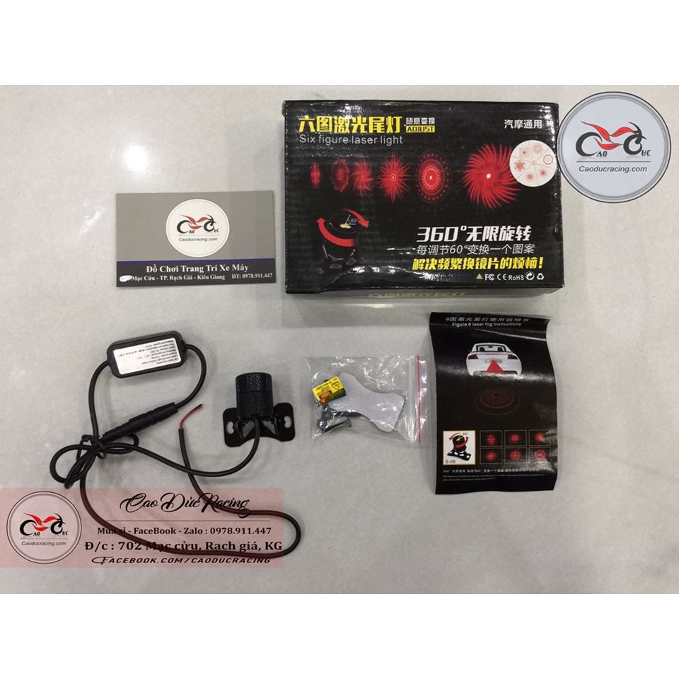Led Laser đổi hình trang trí phía sau xe máy xoay núm đổi hình