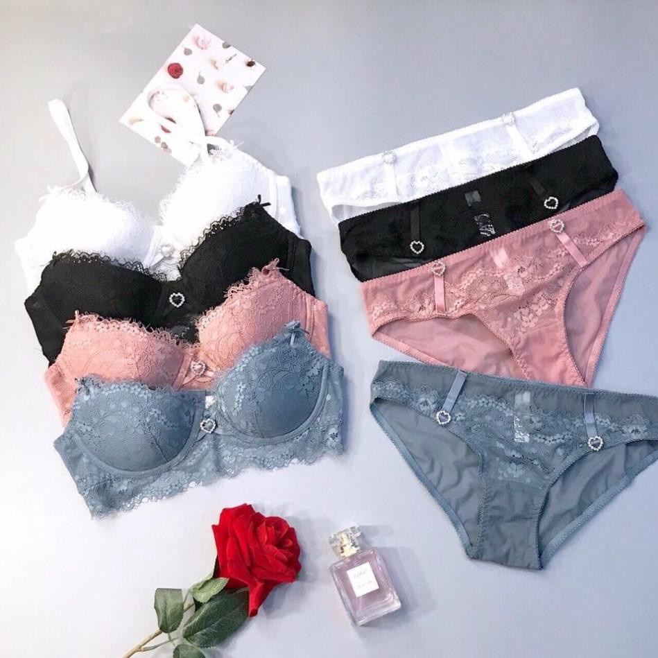 Bộ đồ lót B014 Charm tim có gọng mút mỏng BL