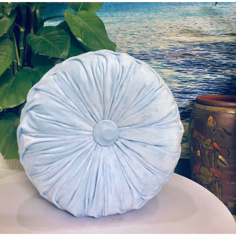 (Hàng sẵn ) Gối tựa lưng sofa đệm tròn ngồi bệt ,hình bí ngô , bánh xe siêu mềm , siêu êm ,siêu sang