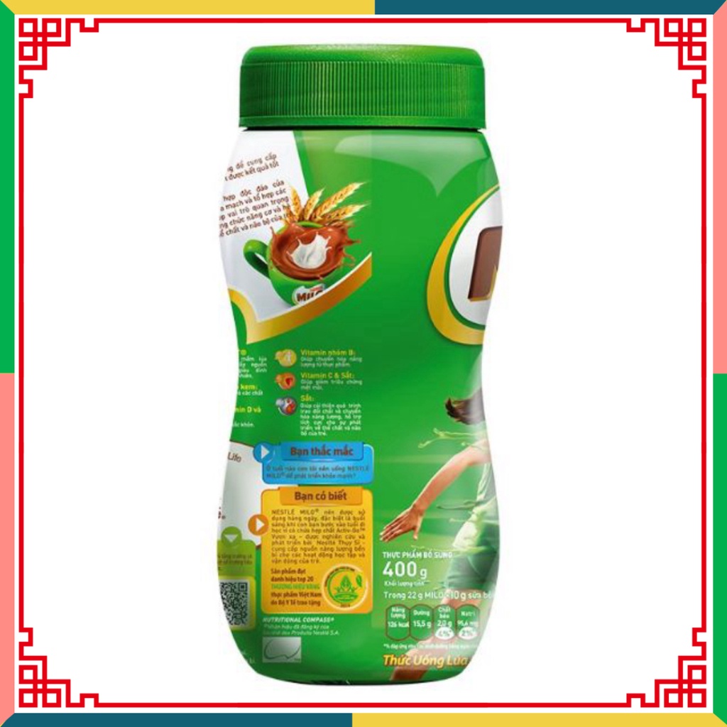 Sữa bột Milo lọ 400g ( Đại lý Ngọc Toản)