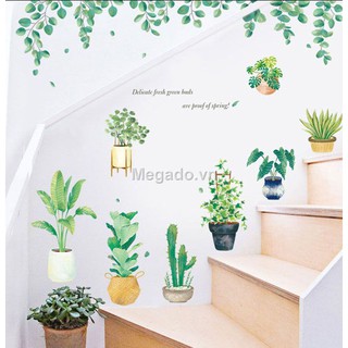 Decal chậu cây xanh A141