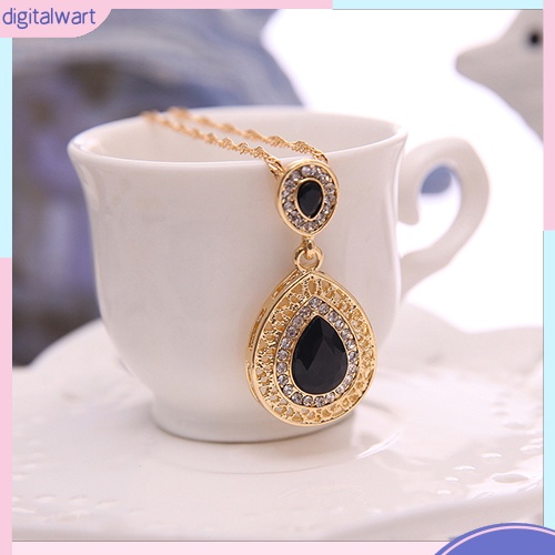 Bộ trang sức bông tai đá kim cương giả hình giọt nước cho nữ
