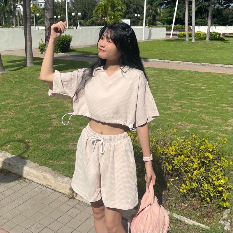 Set Đồ Unisex MIA Chất Liệu Tổ Ong Dày Dặn