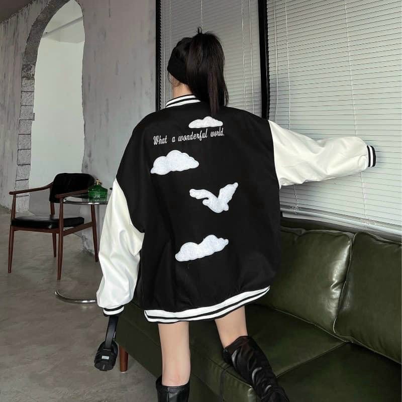 ÁO KHOÁC DÙ BOMBER NỮ HỌA TIẾT CHỮ H NHỮNG ĐÁM MÂY PHONG CÁCH ĐỈNH CAO
