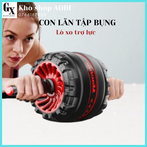 Con lăn tập bụng, có lò xo trợ lực, hỗ trợ tập gym tại nhà