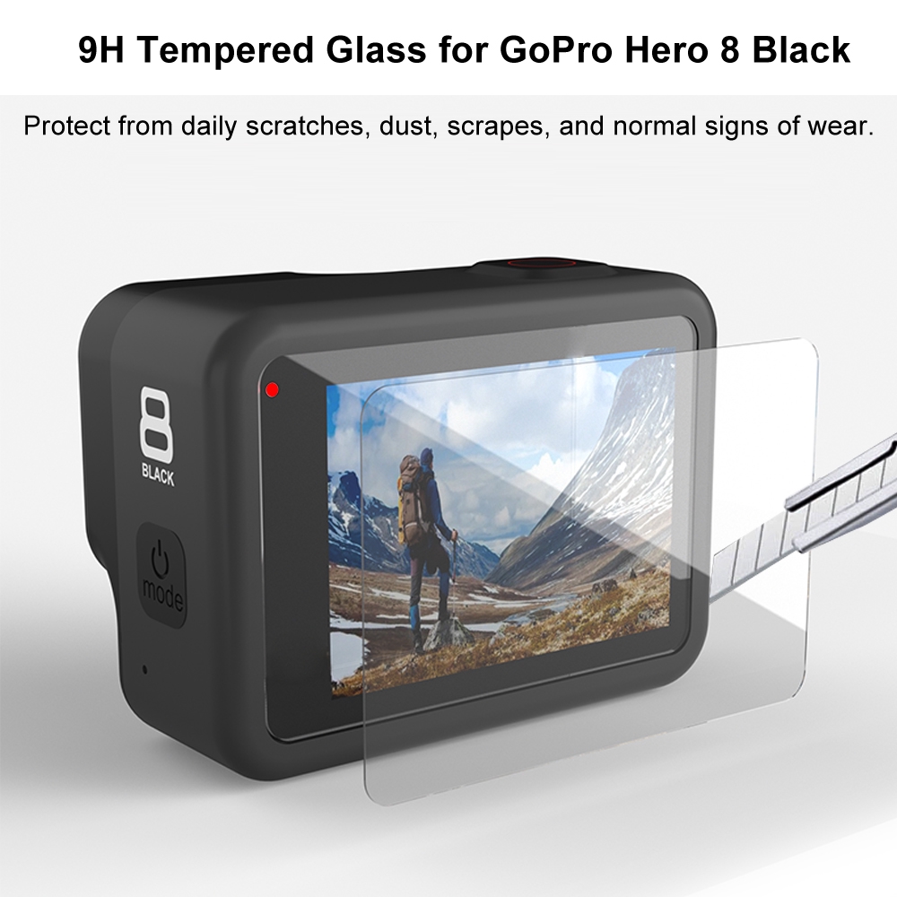 Set 6 Kính Cường Lực 2.5d Bảo Vệ Camera Gopro Hero 8