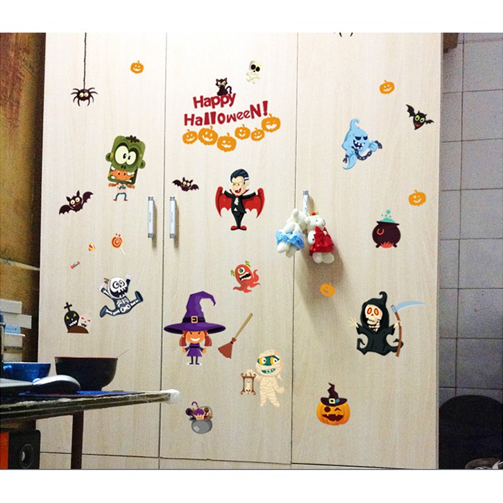 Decal trang trí tường Happy Halloween cho Bé